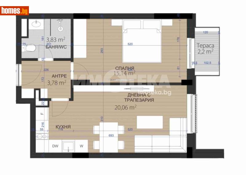 Двустаен, 62m² - Жк. Изгрев, София - Апартамент за продажба - ИМОТЕКА АД - 120765754