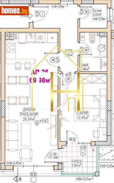 Двустаен, 78m² - Кв. Остромила, Пловдив - Апартамент за продажба - Deluxe Homes - 120766511