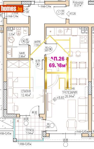Двустаен, 78m² - Кв. Остромила, Пловдив - Апартамент за продажба - Deluxe Homes - 120766849