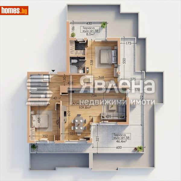 Тристаен, 194m² - Кв. Манастирски Ливади, София - Апартамент за продажба - ЯВЛЕНА - 120785619