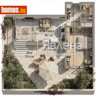 Двустаен, 201m² - Апартамент за продажба - 120785624