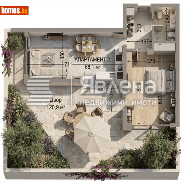 Двустаен, 201m² - Кв. Манастирски Ливади, София - Апартамент за продажба - ЯВЛЕНА - 120785624