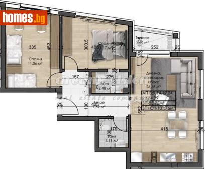 Тристаен, 101m² - Апартамент за продажба - 120789599