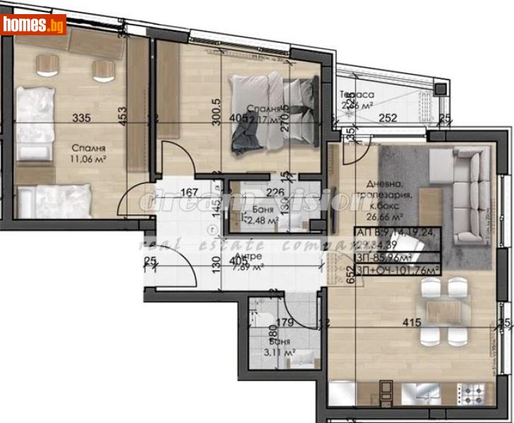 Тристаен, 101m² - Жк. Овча Купел, София - Апартамент за продажба - ДРИЙМ ВИЖЪН НЕДВИЖИМИ ИМОТИ - 120789599