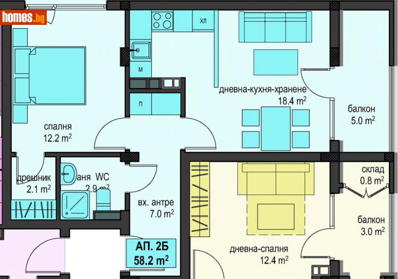 Двустаен, 69m² - Жк. Меден Рудник, Бургас - Апартамент за продажба - М Груп Недвижими имоти - 120792142