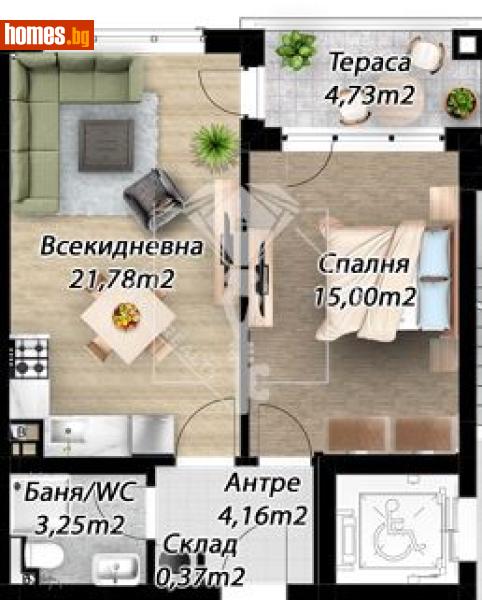 Двустаен, 66m² - Кв. Коматево, Пловдив - Апартамент за продажба - 33 Realty - 120802105