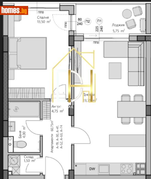 Двустаен, 71m² - Жк. Христо Смирненски, Пловдив - Апартамент за продажба - Deluxe Homes - 120827138