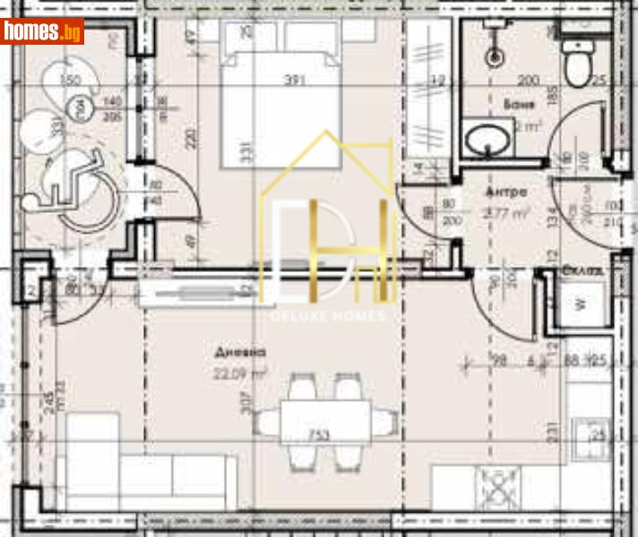 Двустаен, 62m² - Жк. Христо Смирненски, Пловдив - Апартамент за продажба - Deluxe Homes - 120827164