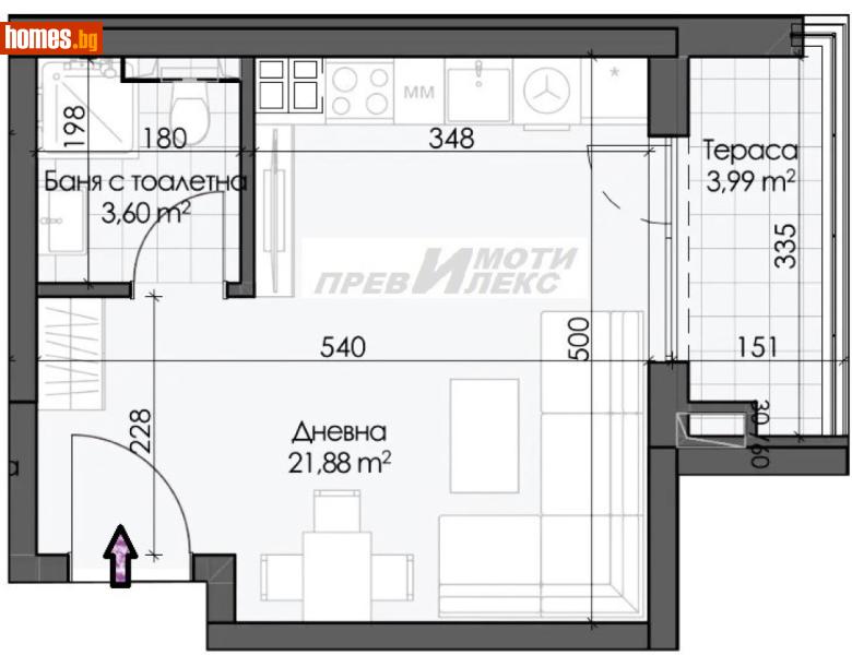 Едностаен, 44m² - Кв. Кършияка, Пловдив - Апартамент за продажба - Превилекс имоти ЕООД - 120833278