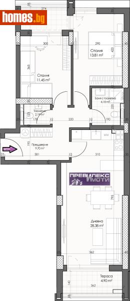 Тристаен, 113m² - Кв. Кършияка, Пловдив - Апартамент за продажба - Превилекс имоти ЕООД - 120833438