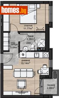 Двустаен, 54m² - Апартамент за продажба - 120841441