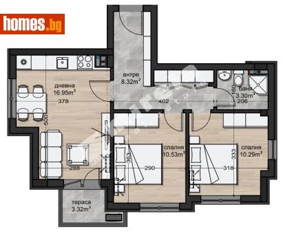 Тристаен, 78m² - Апартамент за продажба - 120841502
