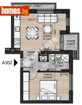 Двустаен, 59m² - Апартамент за продажба - 120841510