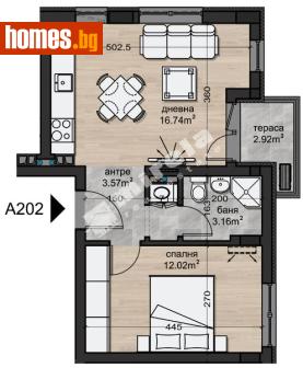 Двустаен, 56m² - Апартамент за продажба - 120841526