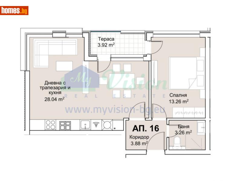 Двустаен, 74m² - Кв. Хладилника, София - Апартамент за продажба - Myvision Real Estate - 120842364