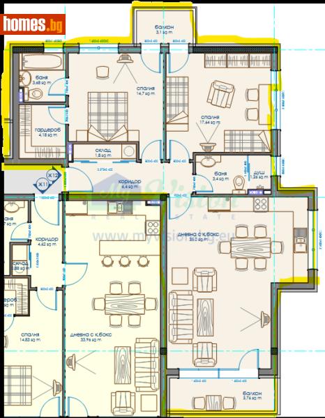 Тристаен, 126m² - Кв. Витоша, София - Апартамент за продажба - Myvision Real Estate - 120842387