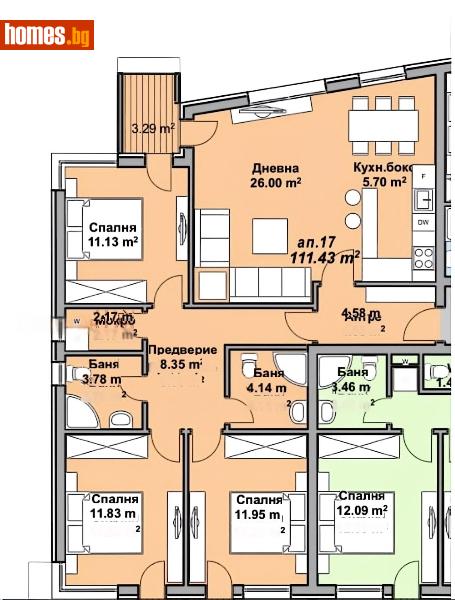 Четиристаен, 132m² - Кв. Малинова Долина, София - Апартамент за продажба - Азмар имоти - 120865524