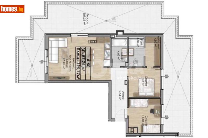 Тристаен, 196m² - Жк. Овча Купел, София - Апартамент за продажба - ИМОТЕКА АД - 120878583
