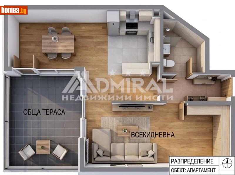 Двустаен, 59m² - Жк. Възраждане, Бургас - Апартамент за продажба - ADMIRAL Недвижими Имоти - 120914635