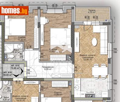 Тристаен, 92m² - Апартамент за продажба - 120914975