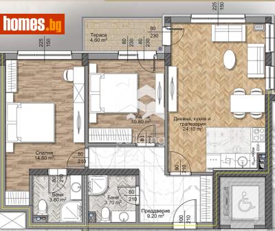 Тристаен, 103m² - Апартамент за продажба - 120915017