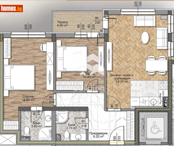 Тристаен, 103m² - Жк. Овча Купел 1, София - Апартамент за продажба - Билдинг Бокс - 120915017