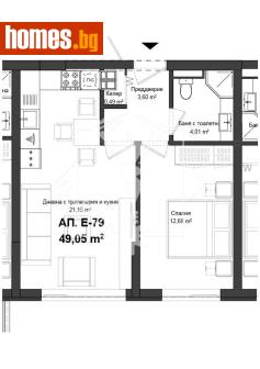 Двустаен, 55m² - Апартамент за продажба - 120964451