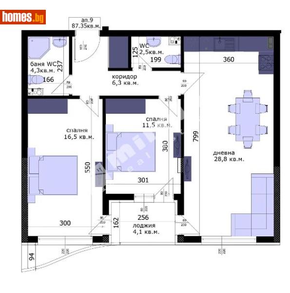 Тристаен, 101m² - Жк. Възраждане, Варна - Апартамент за продажба - МИРЕЛА - 120982041