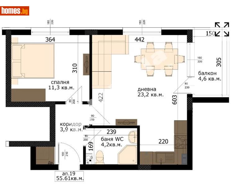 Двустаен, 64m² - Жк. Възраждане, Варна - Апартамент за продажба - МИРЕЛА - 120982045