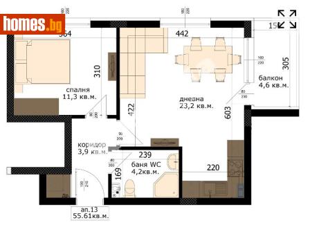 Двустаен, 64m² - Апартамент за продажба - 120982048