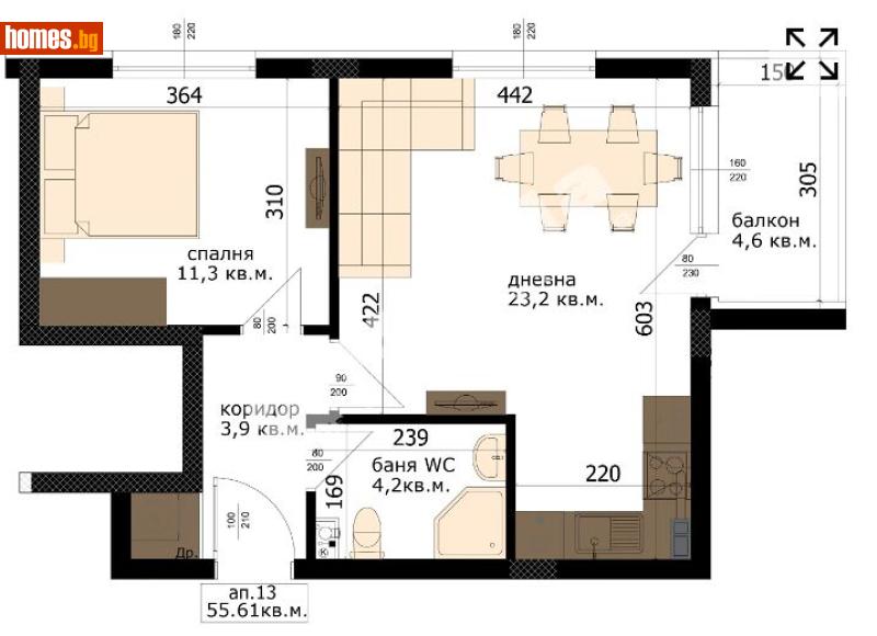 Двустаен, 64m² - Жк. Възраждане, Варна - Апартамент за продажба - МИРЕЛА - 120982048