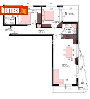 Тристаен, 124m² - Апартамент за продажба - 120982077