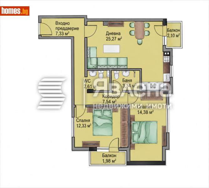 Тристаен, 109m² -  Люлин Център, София - Апартамент за продажба - ЯВЛЕНА - 120982446