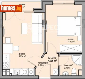 Двустаен, 53m² - Апартамент за продажба - 121006179