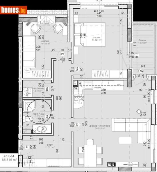 Тристаен, 98m² - Жк. Меден Рудник, Бургас - Апартамент за продажба - М Груп Недвижими имоти - 121035585