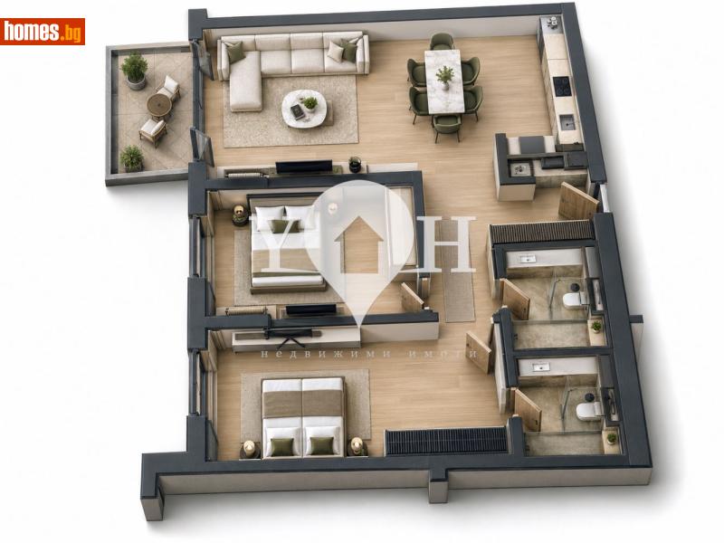 Тристаен, 106m² - Кв. Бояна, София - Апартамент за продажба - YOHOME - 121051202
