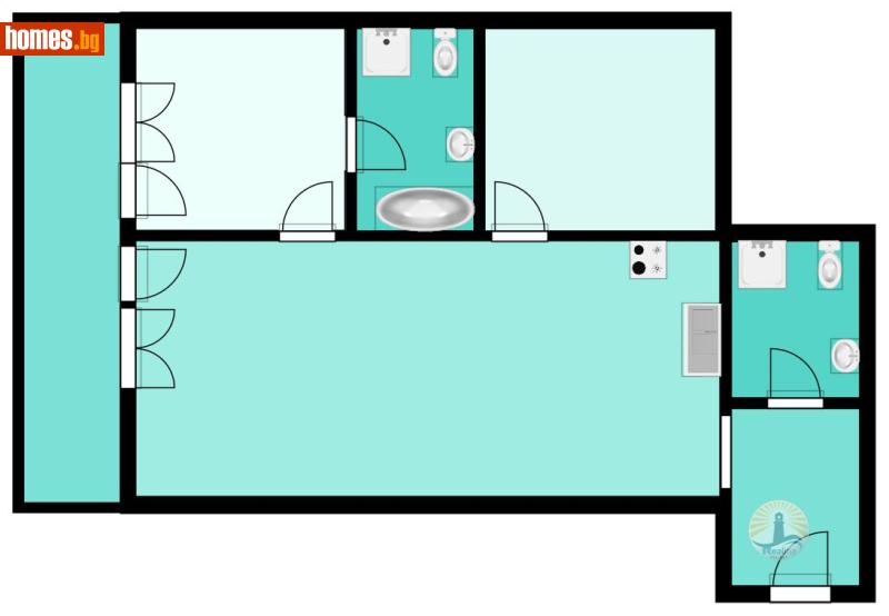 Тристаен, 109m² - Гр.Поморие, Бургас - Апартамент за продажба - Рeалина Бургас - 121064036