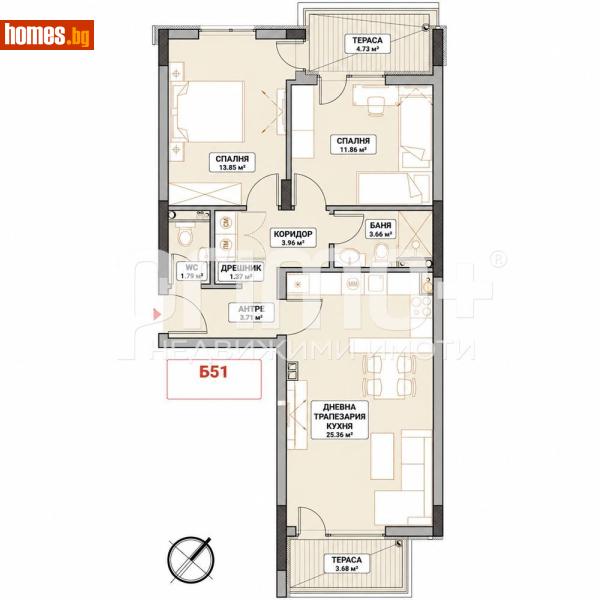 Тристаен, 107m² - Жк. Младост 4, София - Апартамент за продажба - Примо Плюс - 121098297