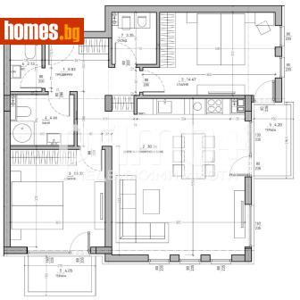 Тристаен, 119m² - Апартамент за продажба - 121136461
