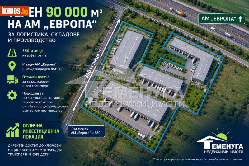 Парцел, 90286m² - Гр.Божурище, Софийска - Парцел за продажба - Агенция Теменуга - 121170141
