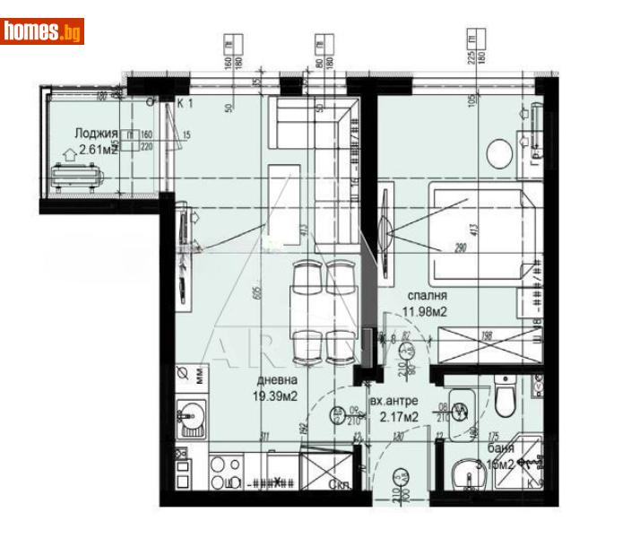 Двустаен, 64m² - Жк. Христо Смирненски, Пловдив - Апартамент за продажба - Арена имот  - 121209407