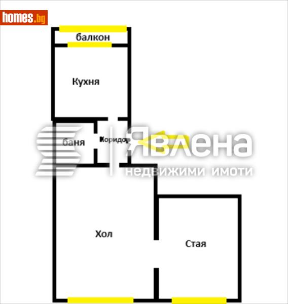 Двустаен, 58m² -  Център, София - Апартамент за продажба - ЯВЛЕНА - 121251567