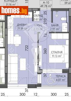 Двустаен, 59m² - Апартамент за продажба - 121273797