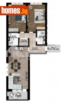 Тристаен, 121m² - Апартамент за продажба - 121284217