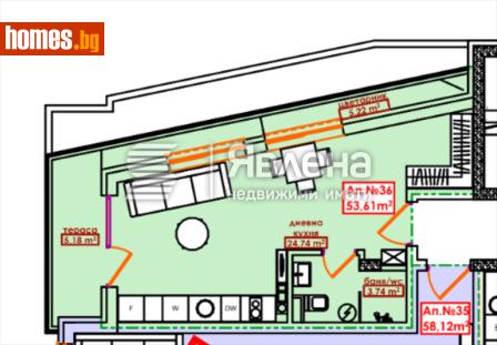 Едностаен, 54m² - Апартамент за продажба - 121295159