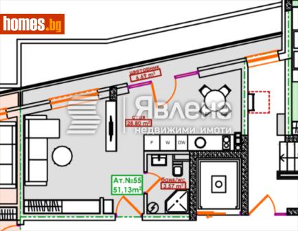 Едностаен, 51m² - Апартамент за продажба - 121295165