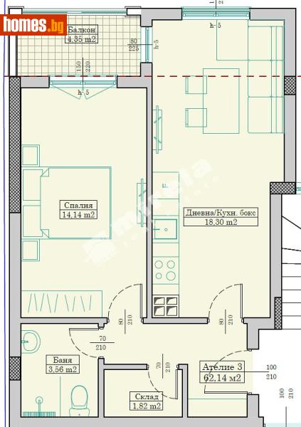 Двустаен, 62m² - Жк. Младост, Варна - Апартамент за продажба - МИРЕЛА - 121325617