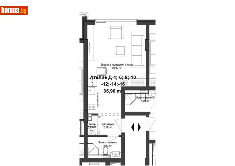 Едностаен, 43m² - Кв. Кършияка, Пловдив - Апартамент за продажба - 33 Realty - 121364111