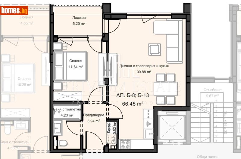 Двустаен, 74m² - Кв. Остромила, Пловдив - Апартамент за продажба - Тrivium Estate - 121384582