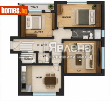 Тристаен, 93m² - Апартамент за продажба - 121385425